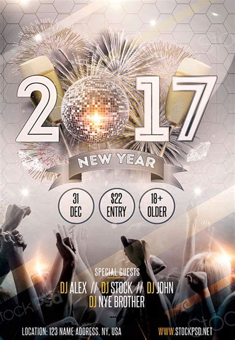 A eotw (end of the world) / new year party flyer well suited to any event! New Year Gold Party Free Flyer Template | Fiesta de año ...