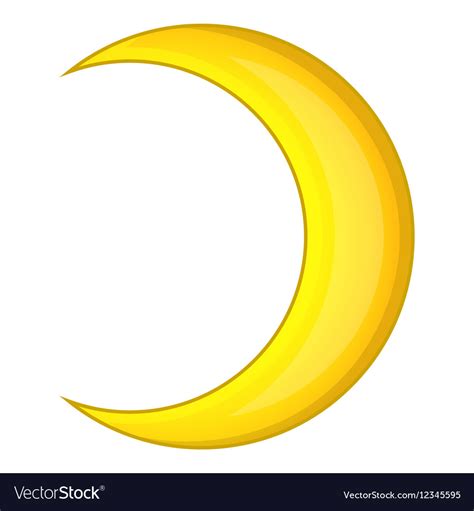 Crescent Moon Icon Cartoon Style Royalty Free Vector Image