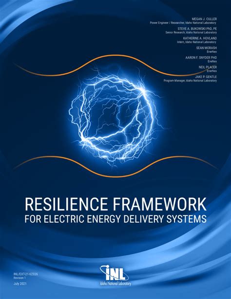 Inl Resilience Framework For Electric Energy Delivery Systems Enernex