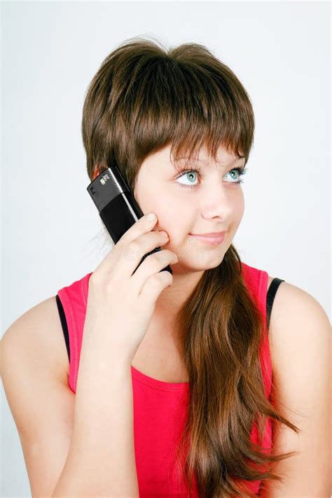 Teen Girl Talking On A Cell Phone Stock Image Image Of Modern
