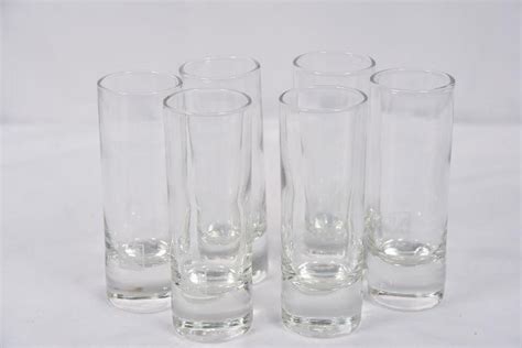Lot 158 Set Of Tall Straight Sided Shot Glasses