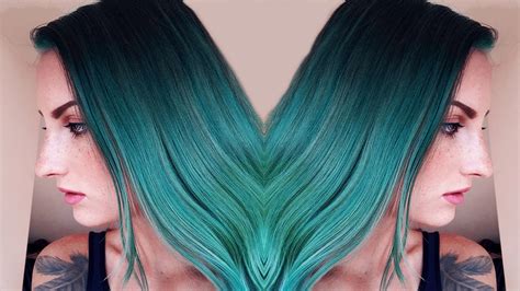 How I Dyed My Hair Green Directions Alpine Green Dark To Green Teal