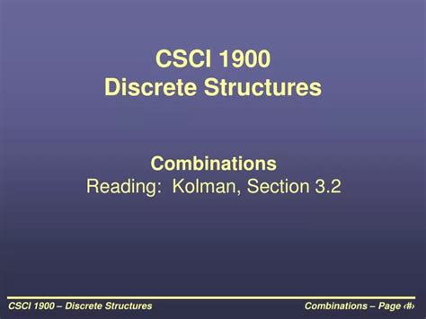 Ppt Csci 1900 Discrete Structures Powerpoint Presentation Free