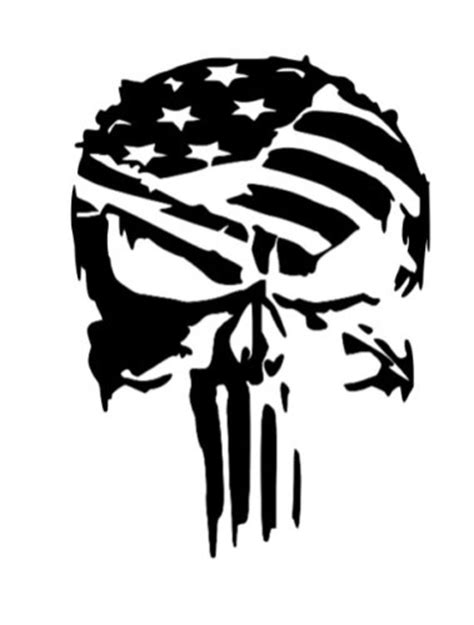 Punisher Distressed American Flag Decal Car Truck Vinyl Etsy