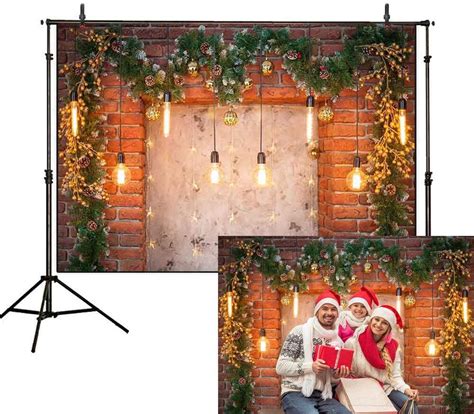 Brick Wall Photography Backdrops Christmas Theme Flower Background