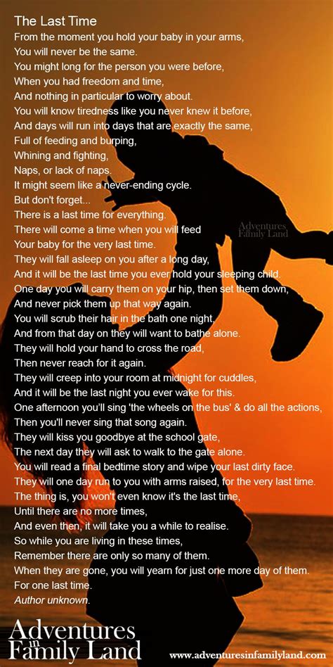 The Last Time Poem For Parents Our Kids Grow Up So Fast Time
