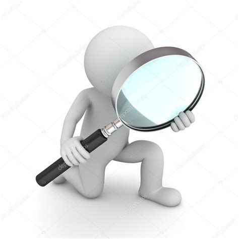 3d Man Holding Magnifying Glass Isolated — Stock Photo © 3dconceptsman