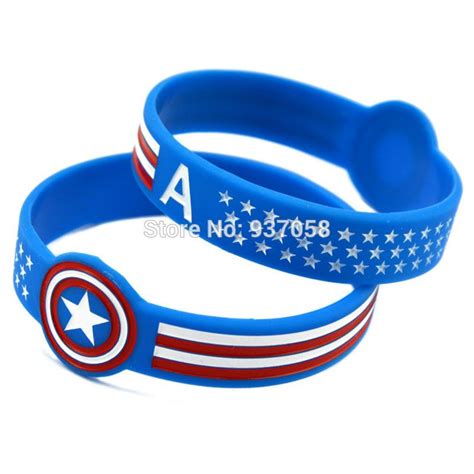 2017new Captain America Silicone Bracelet China Blue And Light Blue