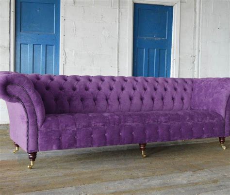 £1350 4 Seater Handmade Deep Button Purple Milan Velvet Chesterfield