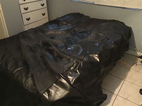 Black Leather Bedspread Bdsm 116 X 76 Pre Owned Will Fit Full Size