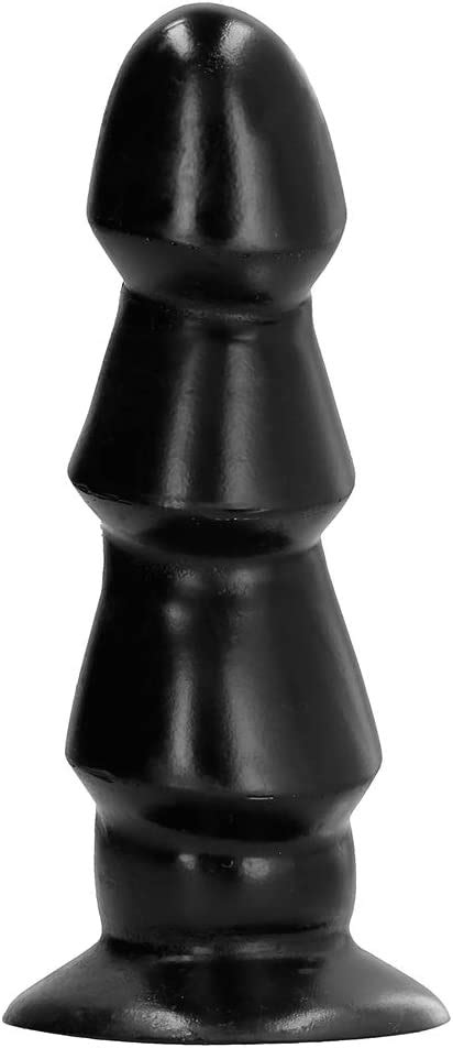 All Black Anal Dildo With Ribbels Black 17 Cm 263 Gram Health And Household
