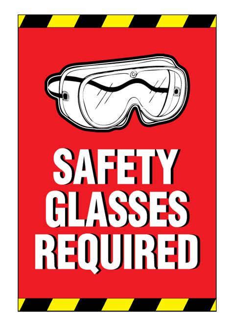 buy our safety glasses safety glasses required thin plastic sign from signs world wide