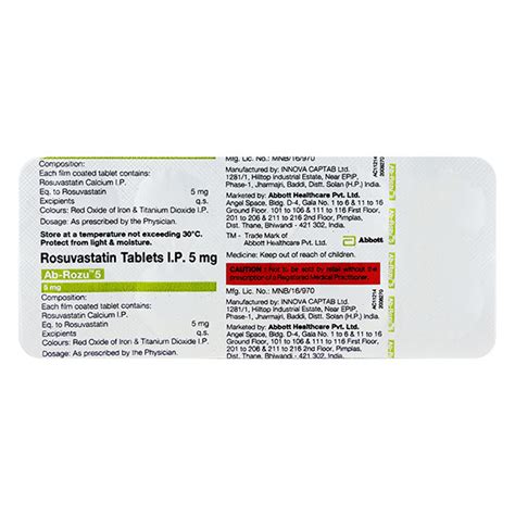 Ab Rozu 5mg Tablet 10s Buy Medicines Online At Best Price From