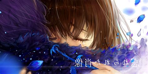 Wallpaper Anime Couple Crying Hug Tears Resolution X Wallpx