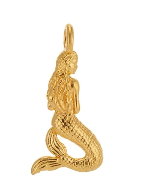 24k Solid Gold Mermaid Pendant By Mene Gold Mermaid Solid Gold