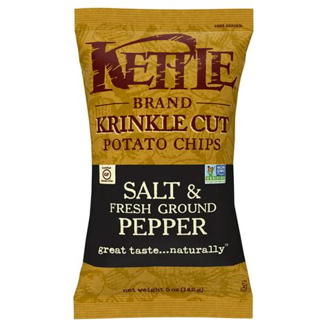 Kettle Brand Potato Chips Krinkle Cut Salt And Fresh Ground Pepper 5 Oz