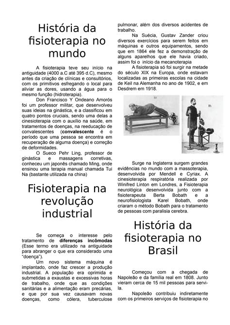 SOLUTION Hist Ria Da Fisioterapia No Brasil E No Mundo Studypool