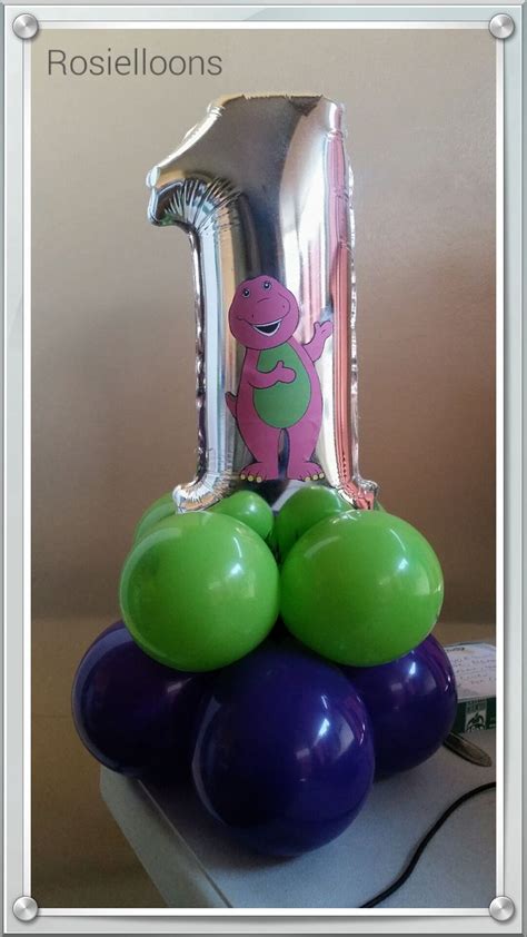 Pin By Rosielloons On Barney Birthday Party Balloons Birthday Party