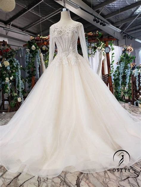 Wedding Dress — Ostty In 2020 Wedding Dress Long Sleeve White Ball