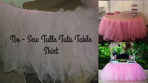 No Sew Tulle Tutu Table Skirt Youtube