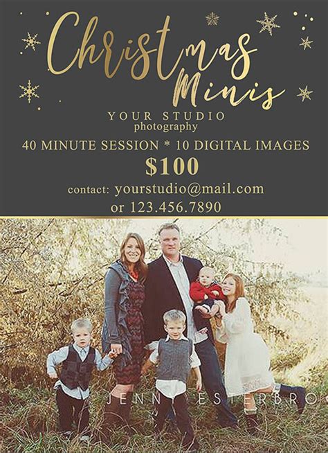 Christmas Mini Session Template Photography Marketing Board Etsy