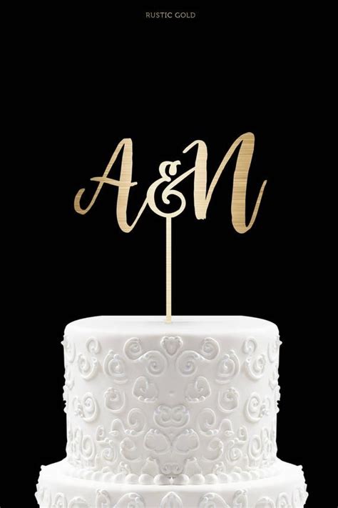 Customized Wedding Cake Topper Initials Personalized Cake Etsy