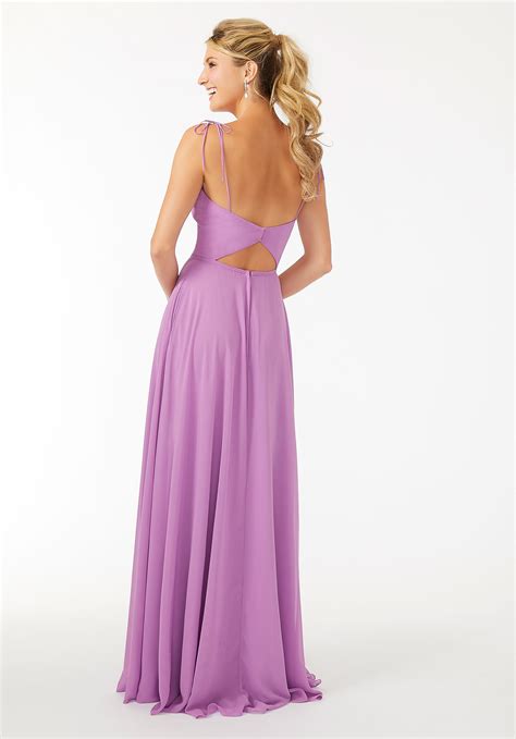 Morilee Bridal Exclusives Chiffon Bridesmaid Dress With Front Slit And Keyhole Back Bridal