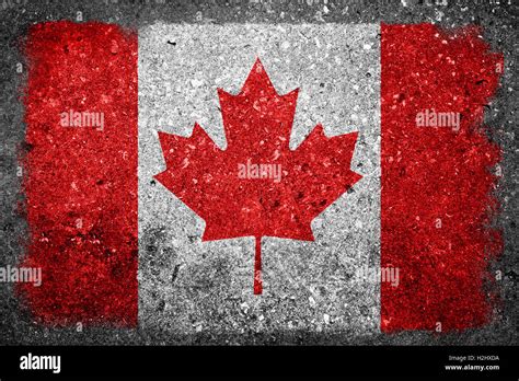 Flag Of Canada Painted On Grunge Wall Stock Photo Alamy