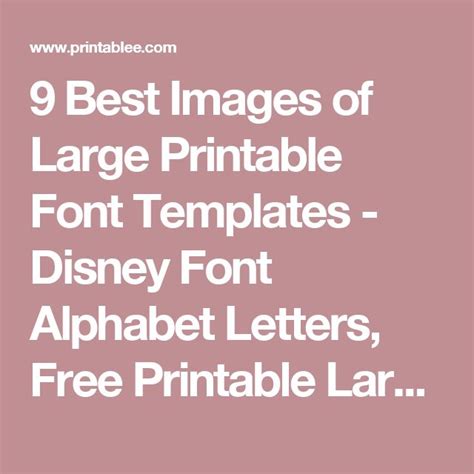 9 Best Images Of Large Printable Font Templates Disney Font Alphabet