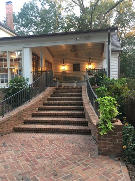 The brick and mortar front stairs had mortar coming out and a few bricks (and field stones) coming loose. Pin by john. on Ranch remodel | Brick steps, Outdoor ...