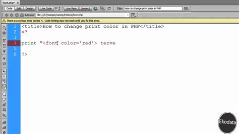 From the sidebar menu, click on more, then click display. How change font color in PHP (HD) - YouTube