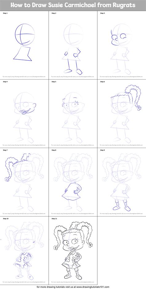 How To Draw Susie Carmichael From Rugrats Printable Step By Step