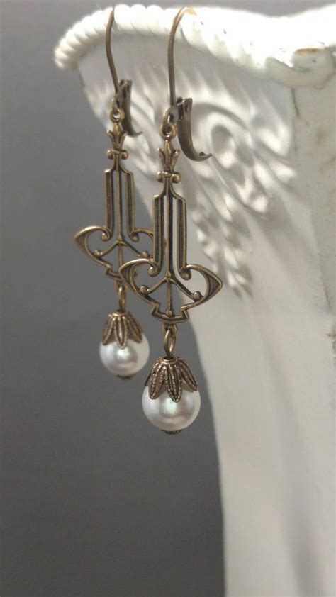Pearl Art Deco Earrings Art Deco Jewelry 1920s Wedding Etsy