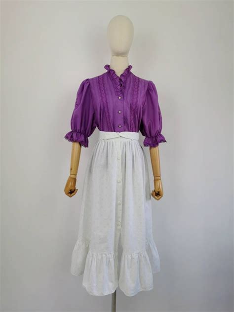 Vintage 80s Prairie Skirt Cottagecore Gem