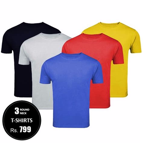 Pack Of 3 Round Neck Plain T Shirts Getitpk