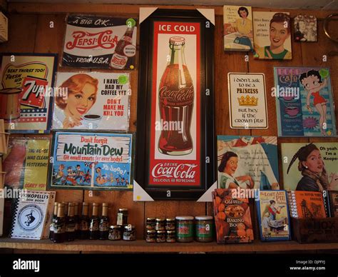 Various Vintage Advertisement Signs On Display At The Gold King Mine