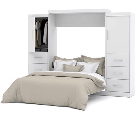 115 Queen Wall Bed And Storage Combo Bestar Furniture