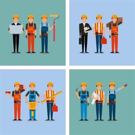 Premium Vector Collection Construction Workers