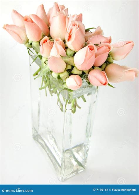 Little Pink Roses Bouquet On Vase Stock Photo Image Of T