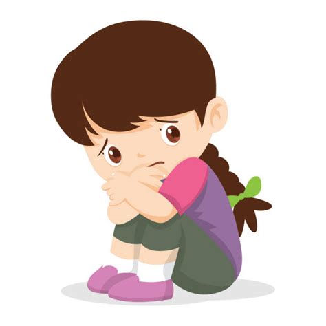 Sad Girl Sitting Alone Background Illustrations Royalty Free Vector