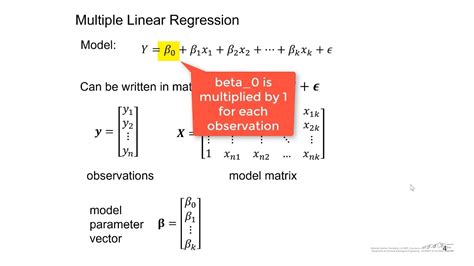 Matrix Approach To Multiple Linear Regression Youtube