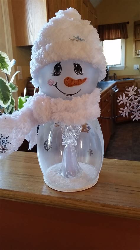 Painted Snowman Globe Snowman Crafts Diy Xmas Crafts Christmas Crafts