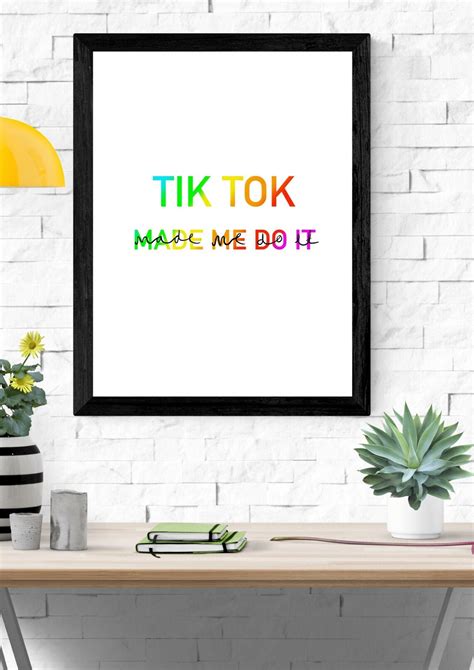 Tik Tok Print Home Decor Poster Art Prints Wall Art Etsy