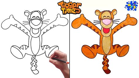 How To Draw Tigger From Winnie The Pooh Easy Step By Step Youtube