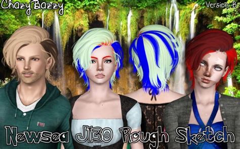 Newsea`s J130 Rough Sketch Hairstyle Retextured By Chazy Bazzy Sims 3