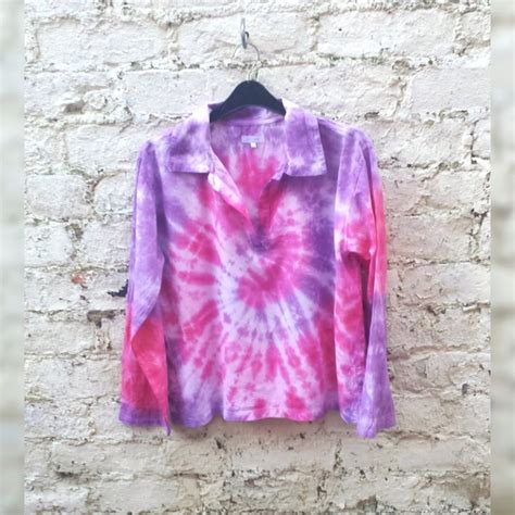 Tie Dye Tunic Top Purple And Pink To Fit Size S Etsy Uk Tie Dye Tie