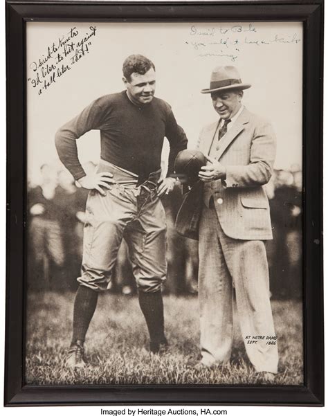 1926 Babe Ruth And Knute Rockne Inscribed Photograph Autographs Lot