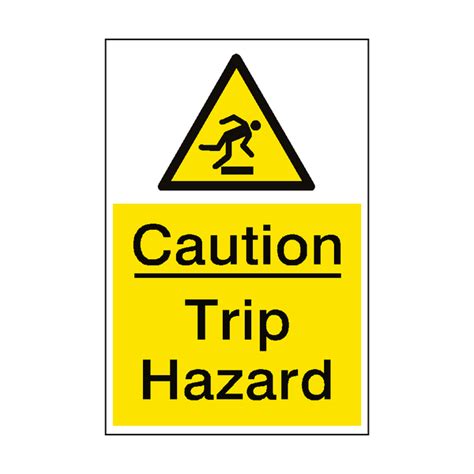 Caution Trip Hazard Sign Portrait Pvc Safety Signs