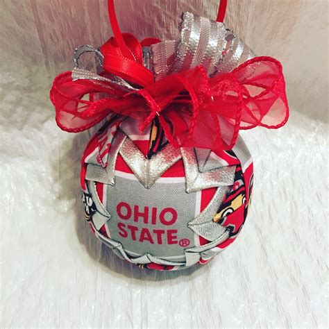 Ohio State Ornament Buckeye Ornament Quilted Christmas
