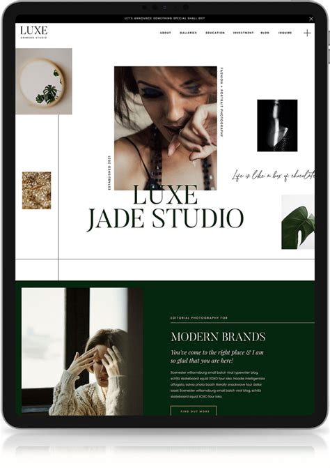 Luxury Showit Website Template Jade Studio